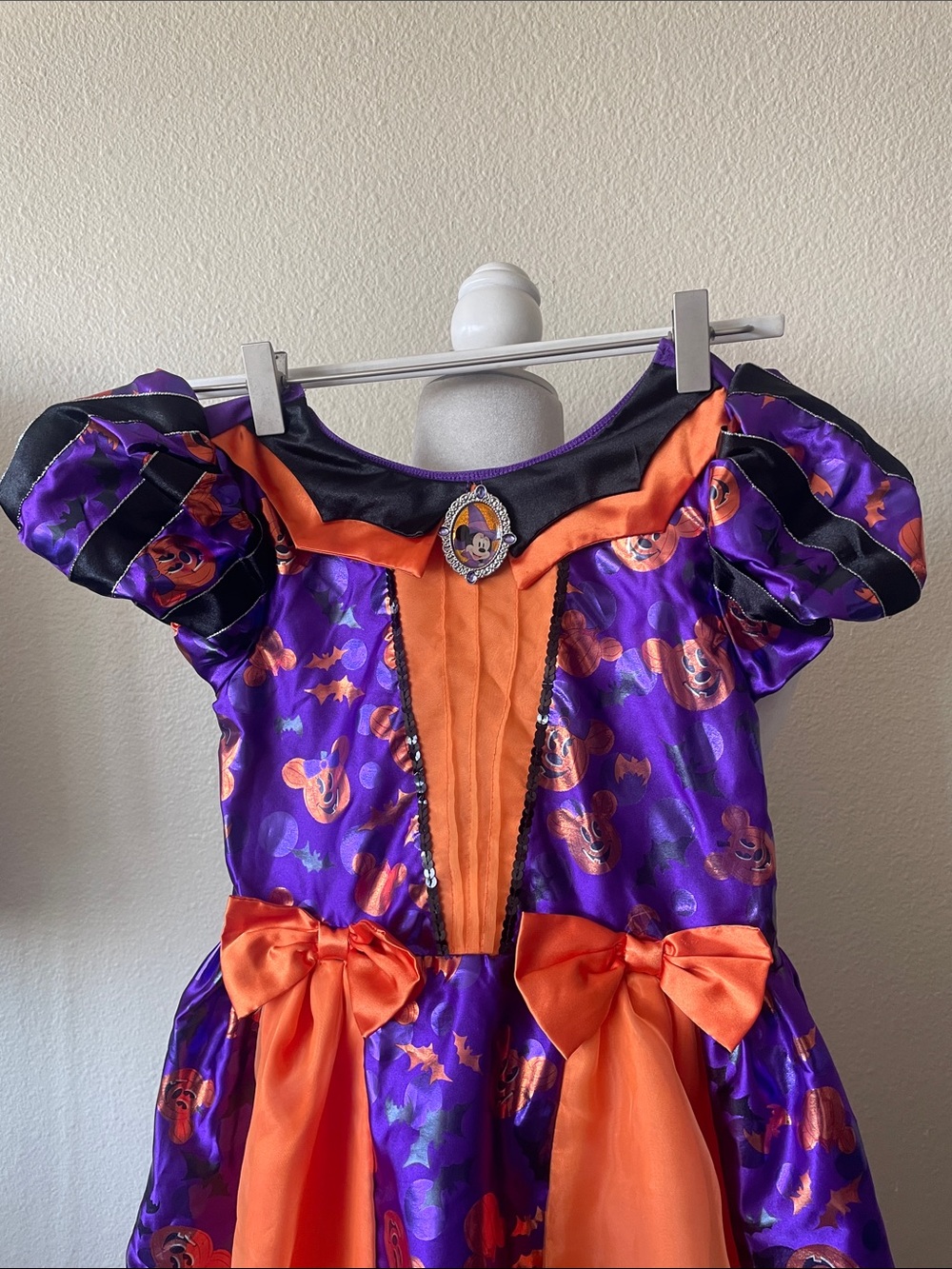 Disney Minnie Mouse Halloween Costume Dress Girls Size 7/8 Purple Orange Pumpkin - Picture 4 of 9
